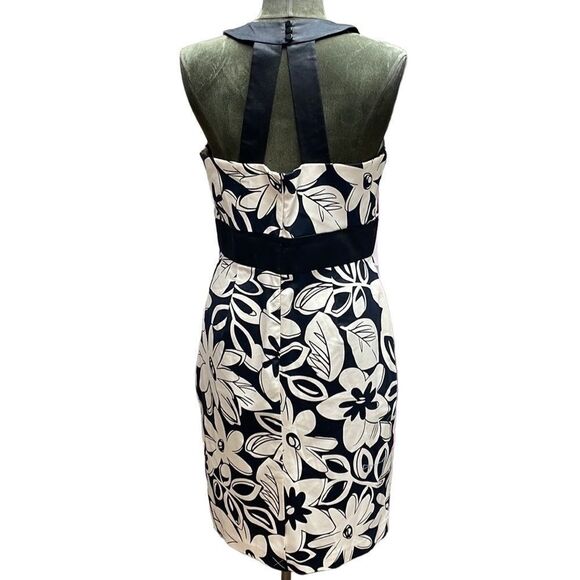 JULIAN TAYLOR Womens Sleeveless Halter Style Black White Floral Dress Sz 12 NWT - Picture 4 of 12